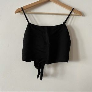 Brandy Melville black crop top with tie back